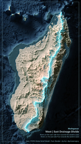 Madagascar west/east drainage divide