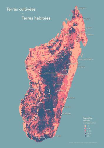 Madagascar croplands vs population